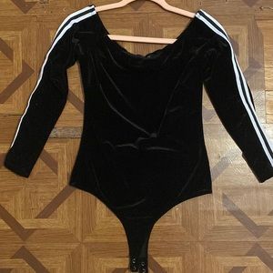 Off Shoulder Striped Bodysuit